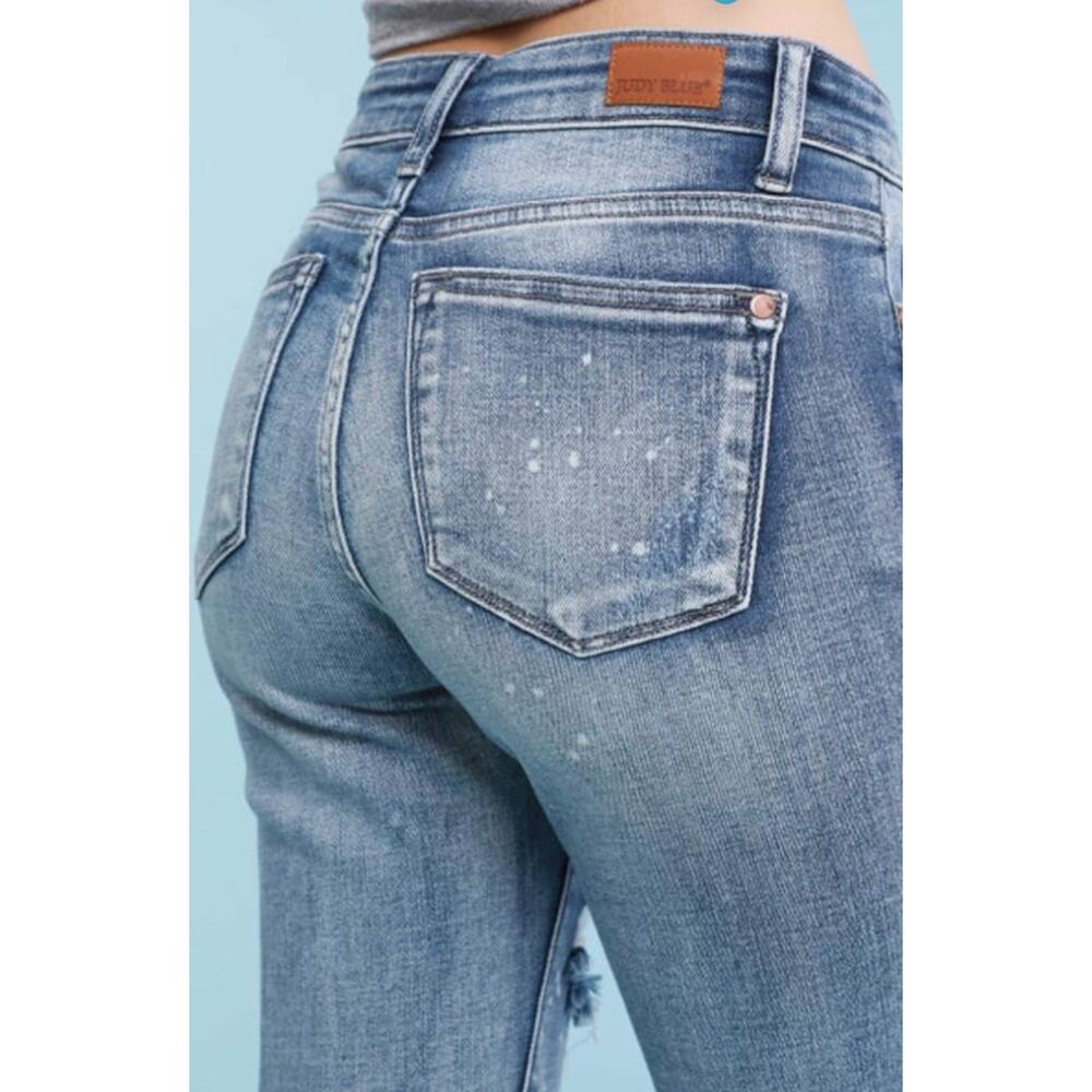Judy Blue Plus Destroyed Mid-Rise Bleach Splatter Boyfriend Fit Size 20W - Picture 4 of 12